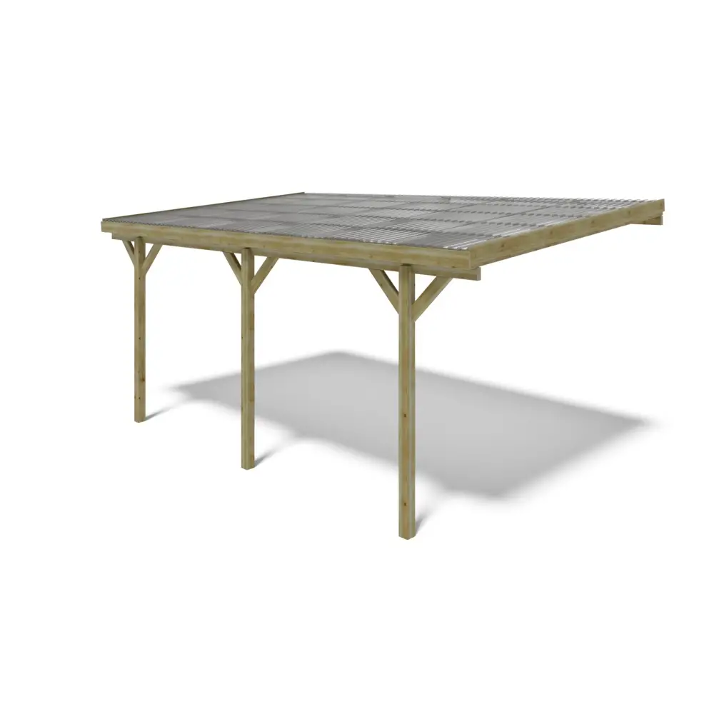 Carport, abri de voiture  3x5.24 m - 15 m2 - couverture PVC 