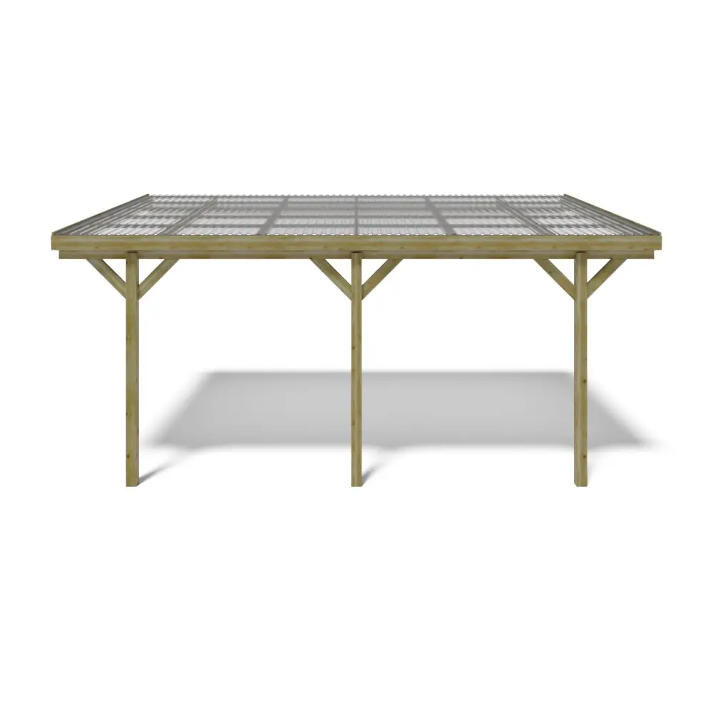 Carport, abri de voiture  3x5.24 m - 15 m2 - couverture PVC 