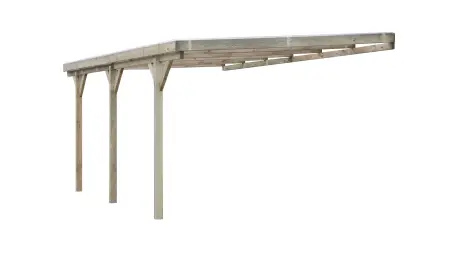 Carport, abri de voiture  3x5.24 m - 15 m2 - couverture PVC 