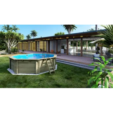 Piscine en bois 4.71x4.72 - H.1.2 m  autoportante