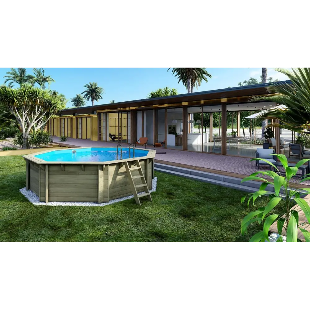 Piscine en bois 4.71x4.72 - H.1.2 m  autoportante