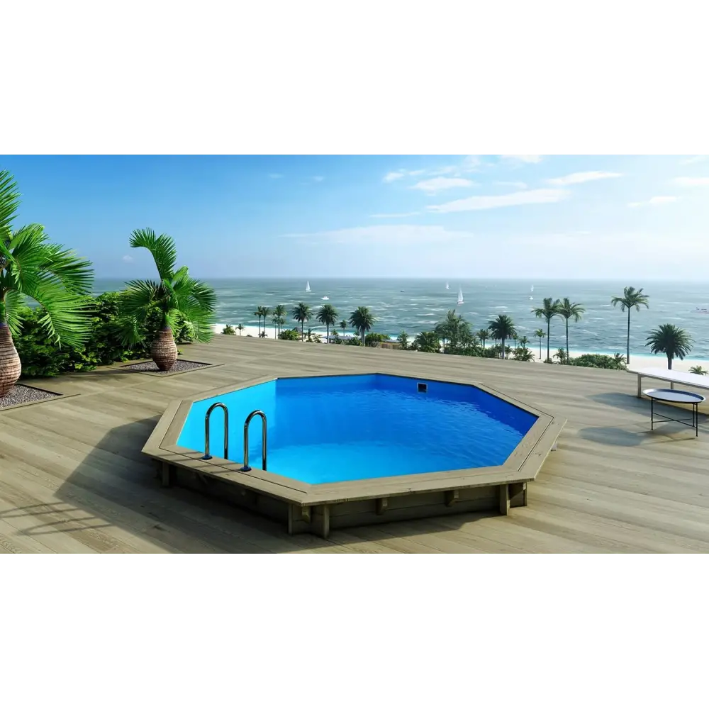 Piscine en bois 4.71x4.72 - H.1.2 m  autoportante