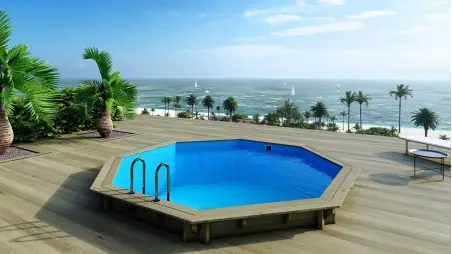 Piscine en bois 4.71x4.72 - H.1.2 m  autoportante