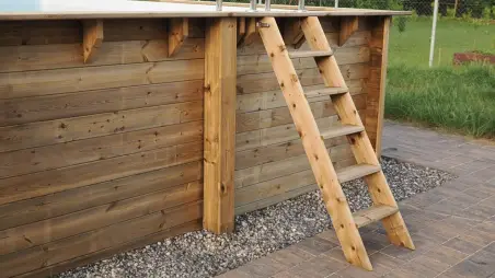 Piscine en bois 4.71x4.72 - H.1.2 m  autoportante