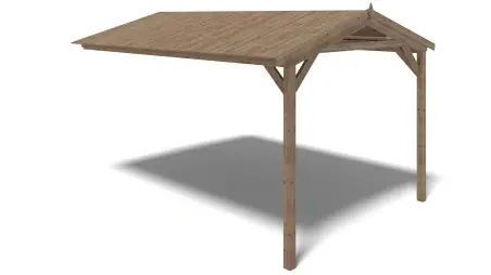 Avant-toit en bois 4x2.76m pour le chalet de jardin 4m, traité, marron