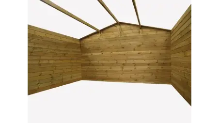 Abri de jardin en bois - 16m2 - 4x4m - Ep. 28mm - Couleur: naturel
