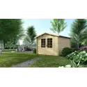 Abri de jardin en bois - 9m2 - 3x3m - Ep. 28mm - Couleur: naturel
