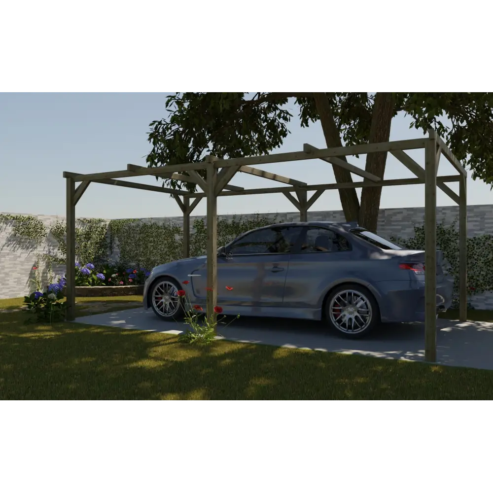 Carport, abri de voiture  3x5.1 m - 15.3 m2