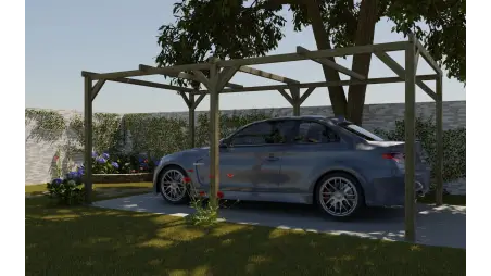 Carport, abri de voiture  3x5.1 m - 15.3 m2