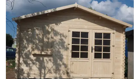 Abri de jardin en bois - 12m2 - 4x3m - Ep. 28mm - Couleur: naturel
