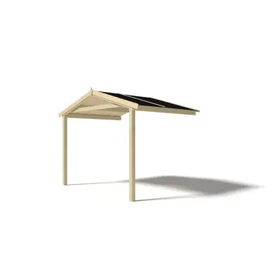 Avant-toit en bois 3x3m pour le chalet de jardin 3m, couleur naturel