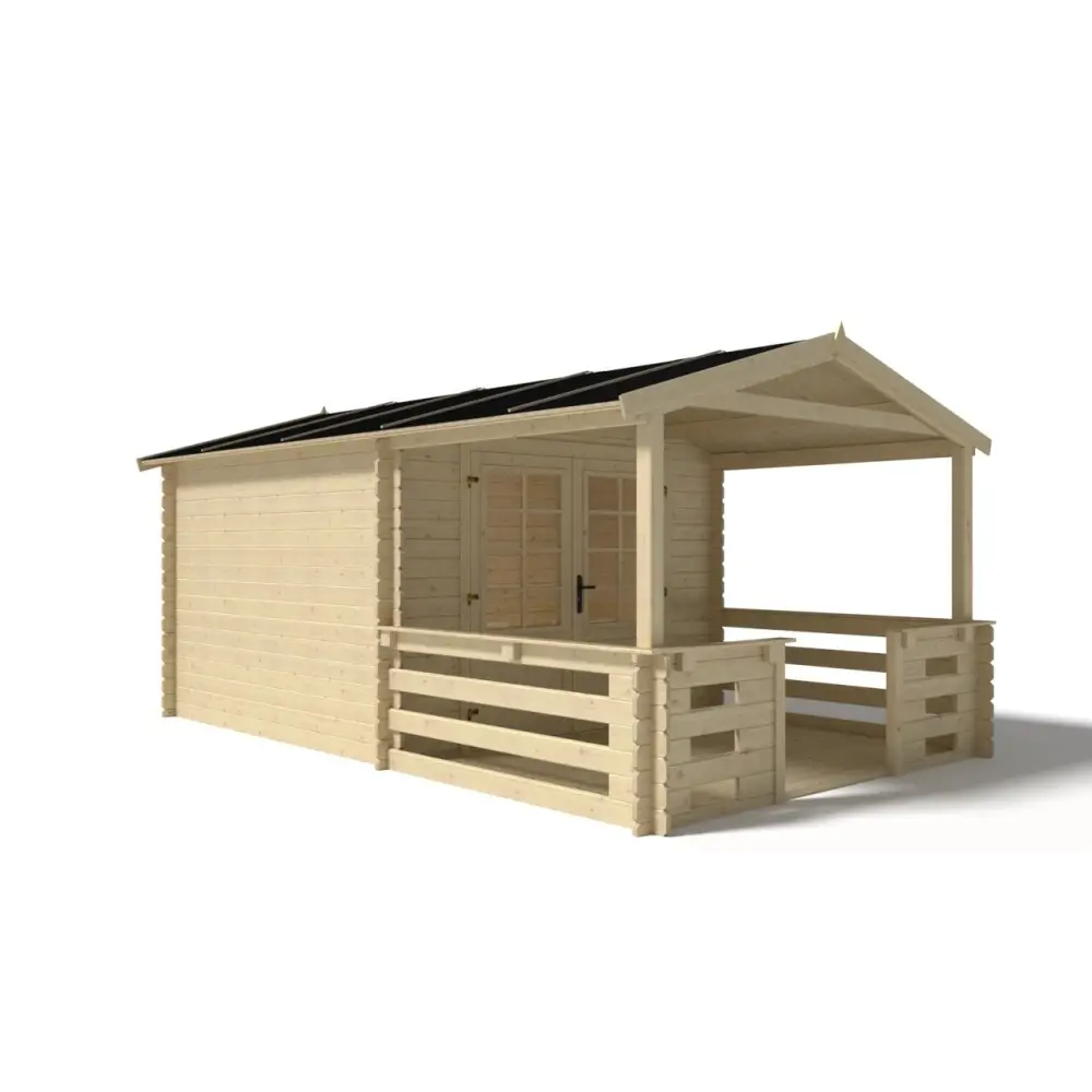 Avant-toit en bois 3x3m pour le chalet de jardin 3m, couleur naturel