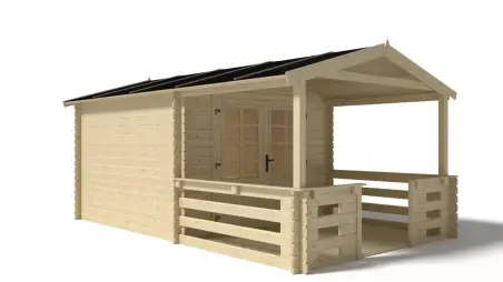 Avant-toit en bois 3x3m pour le chalet de jardin 3m, couleur naturel