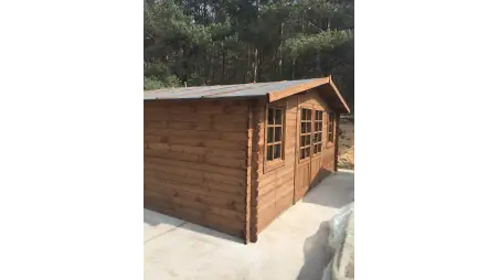 Abri de jardin en bois - 20m2 - 5x4m - Traité - Ep. 28mm - Couleur: marron