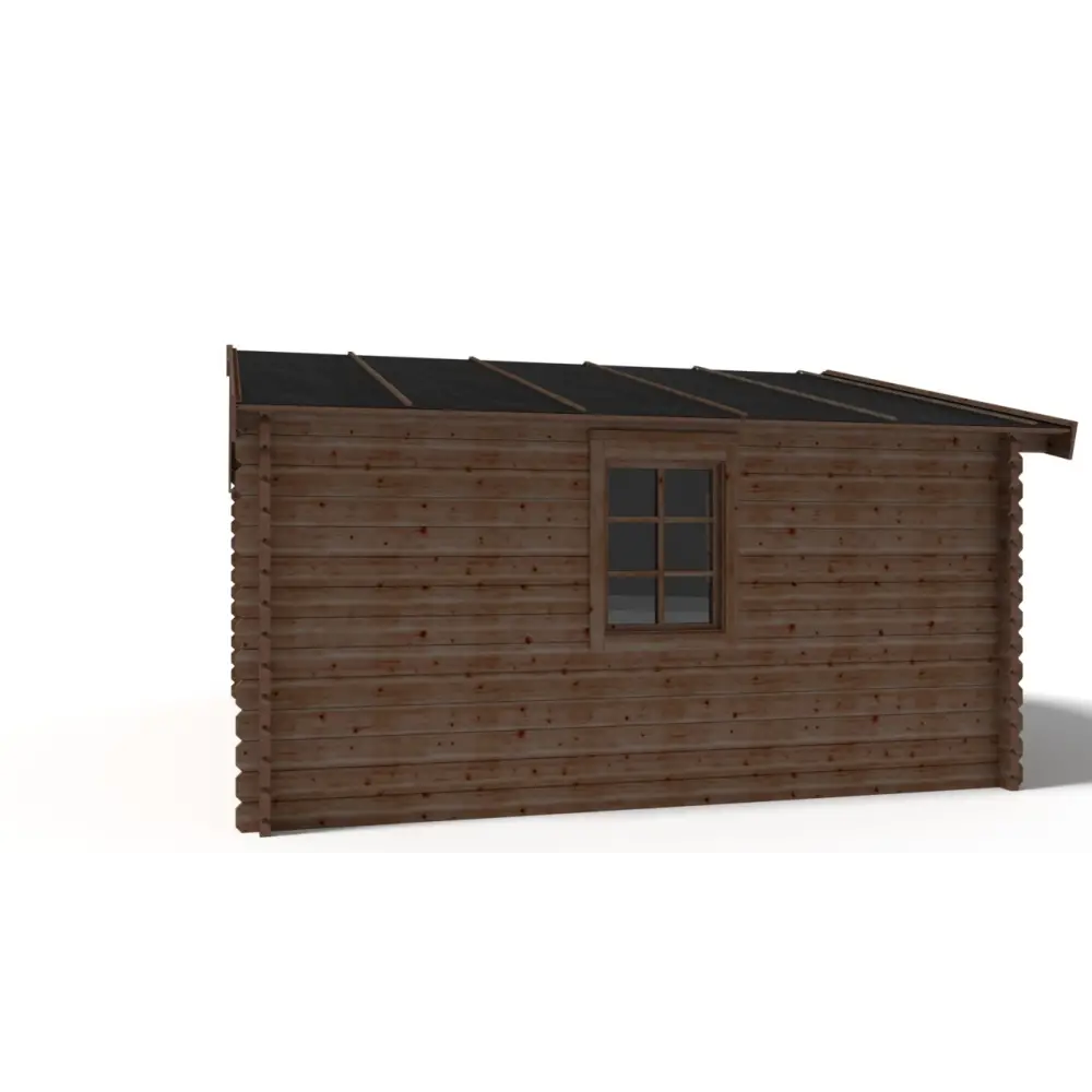Abri de jardin en bois - 20m2 - 5x4m - Traité - Ep. 45mm - Couleur: marron