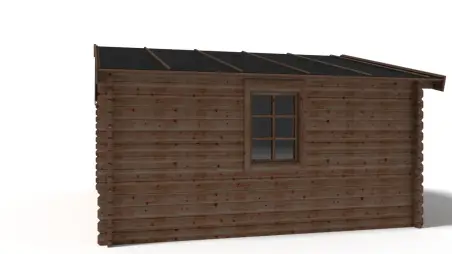 Abri de jardin en bois - 20m2 - 5x4m - Traité - Ep. 45mm - Couleur: marron