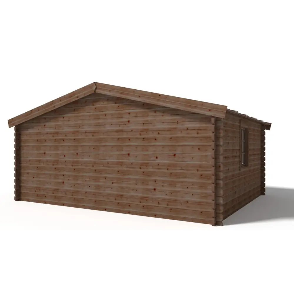 Abri de jardin en bois - 20m2 - 5x4m - Traité - Ep. 45mm - Couleur: marron