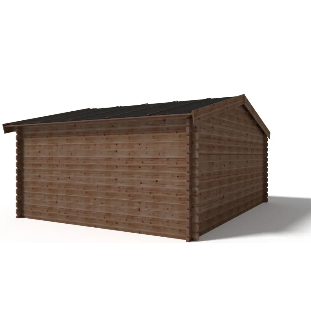 Abri de jardin en bois - 20m2 - 5x4m - Traité - Ep. 45mm - Couleur: marron