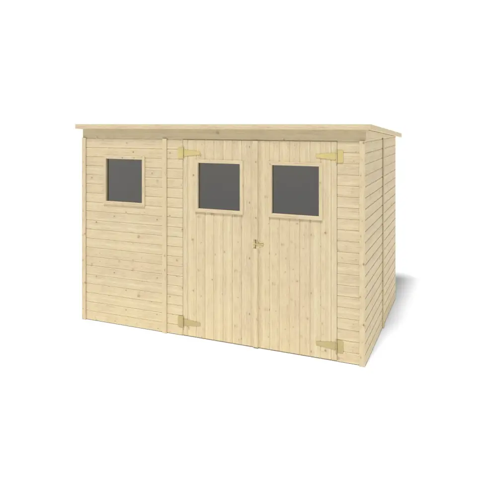 Abri de jardin en bois 4.86 m2 - 2.7x1.8 m - Couleur: naturel