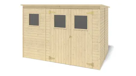Abri de jardin en bois 4.86 m2 - 2.7x1.8 m - Couleur: naturel