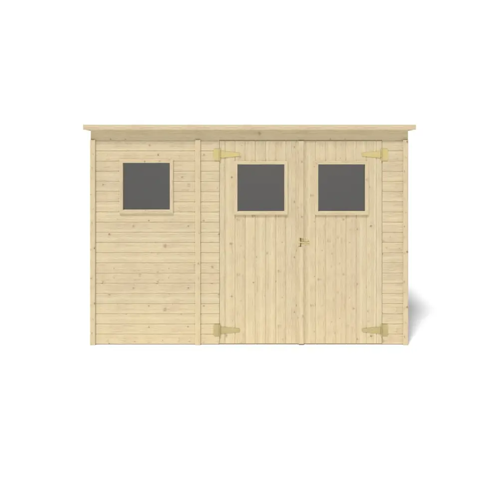 Abri de jardin en bois 4.86 m2 - 2.7x1.8 m - Couleur: naturel