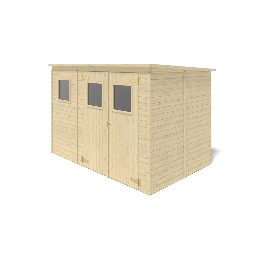 Abri de jardin en bois 4.86 m2 - 2.7x1.8 m - Couleur: naturel