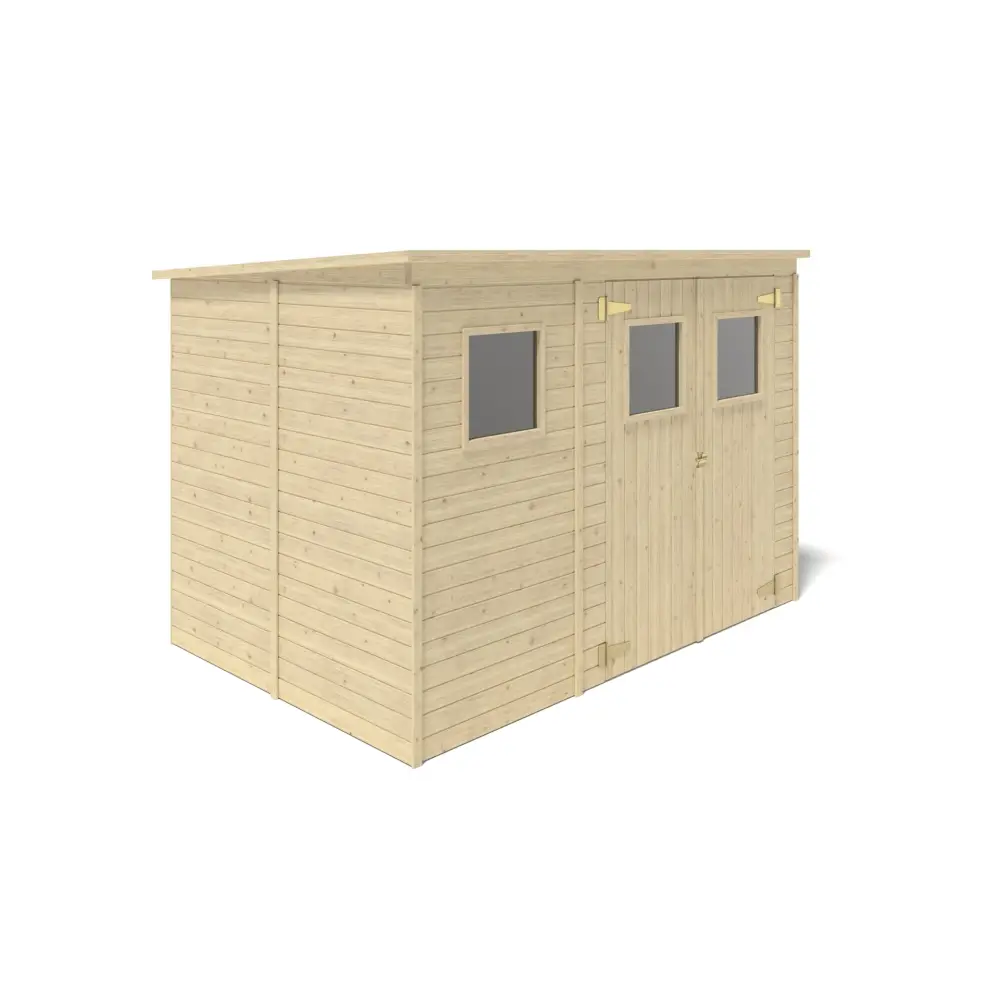 Abri de jardin en bois 4.86 m2 - 2.7x1.8 m - Couleur: naturel