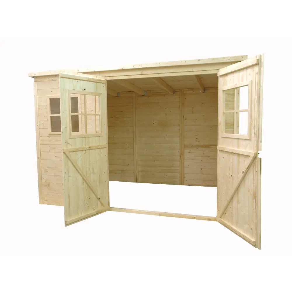 Abri de jardin en bois 4.86 m2 - 2.7x1.8 m - Couleur: naturel