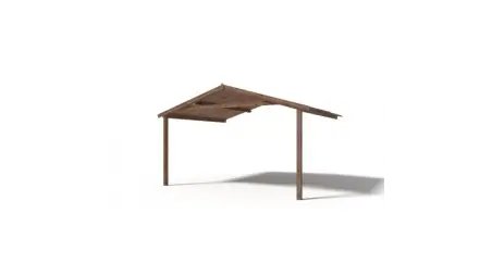 Abri de jardin en bois - 4x4 m + terrasse avec balustrade et avant-toit en bois - 28 m2 - Traité