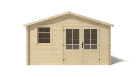 Abri de jardin en bois - 11.7m2 - 3.9x3m - Ep. 34mm - Couleur: naturel