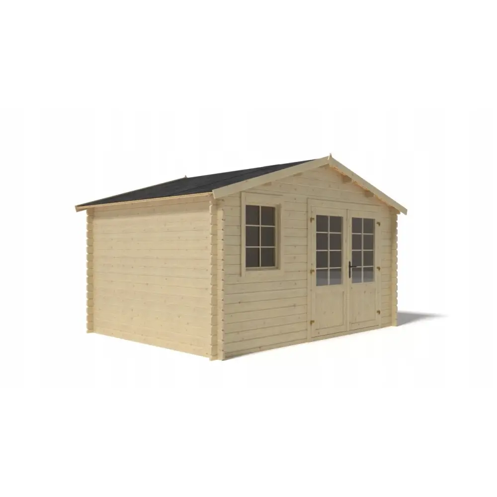 Abri de jardin en bois - 11.7m2 - 3.9x3m - Ep. 34mm - Couleur: naturel