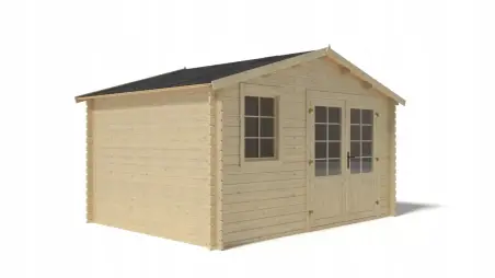 Abri de jardin en bois - 11.7m2 - 3.9x3m - Ep. 34mm - Couleur: naturel