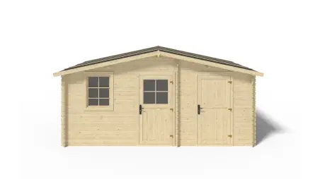 Abri de jardin en bois - 15m2 - 5x3m - Ep. 28mm - Couleur: naturel