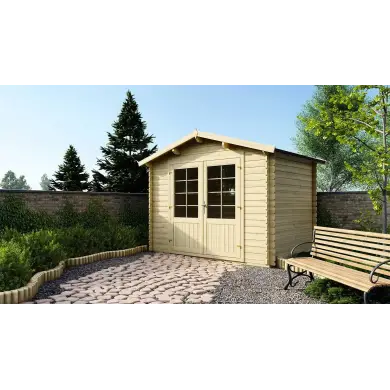 Abri de jardin en bois - 6m2 - 3x2m - Ep. 28mm - Couleur: naturel