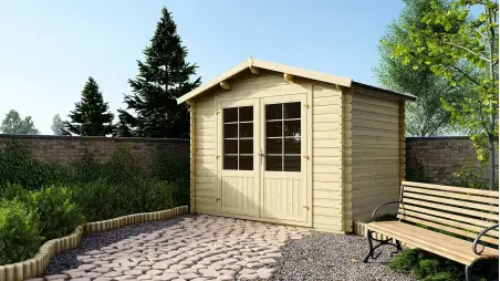 Abri de jardin en bois - 6m2 - 3x2m - Ep. 28mm - Couleur: naturel