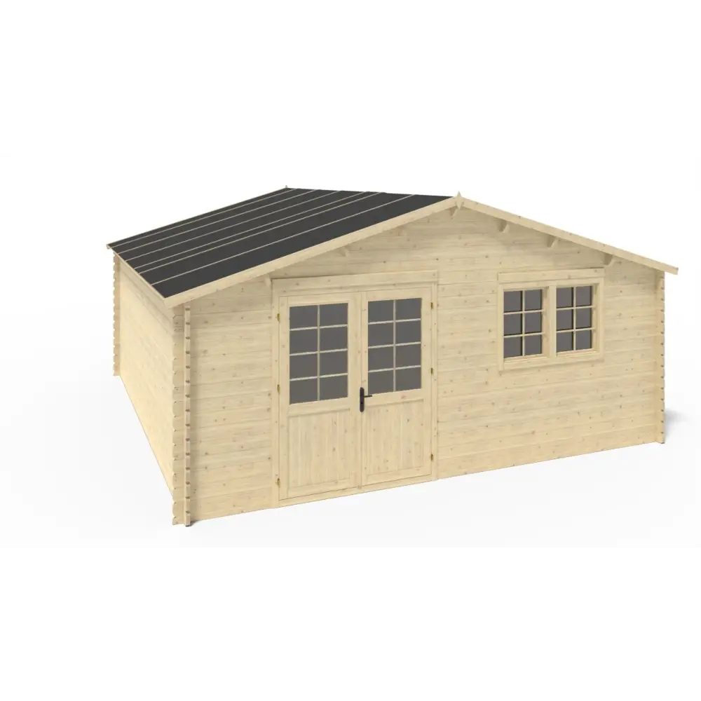 Abri de jardin en bois - 30m2 - 6x5m - Ep. 40mm - Couleur: naturel