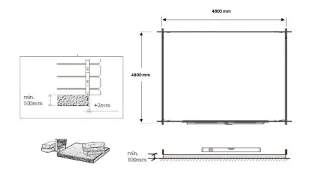 Abri de jardin en bois - 25m2 - 5x5m - Ep. 40mm - Couleur: naturel