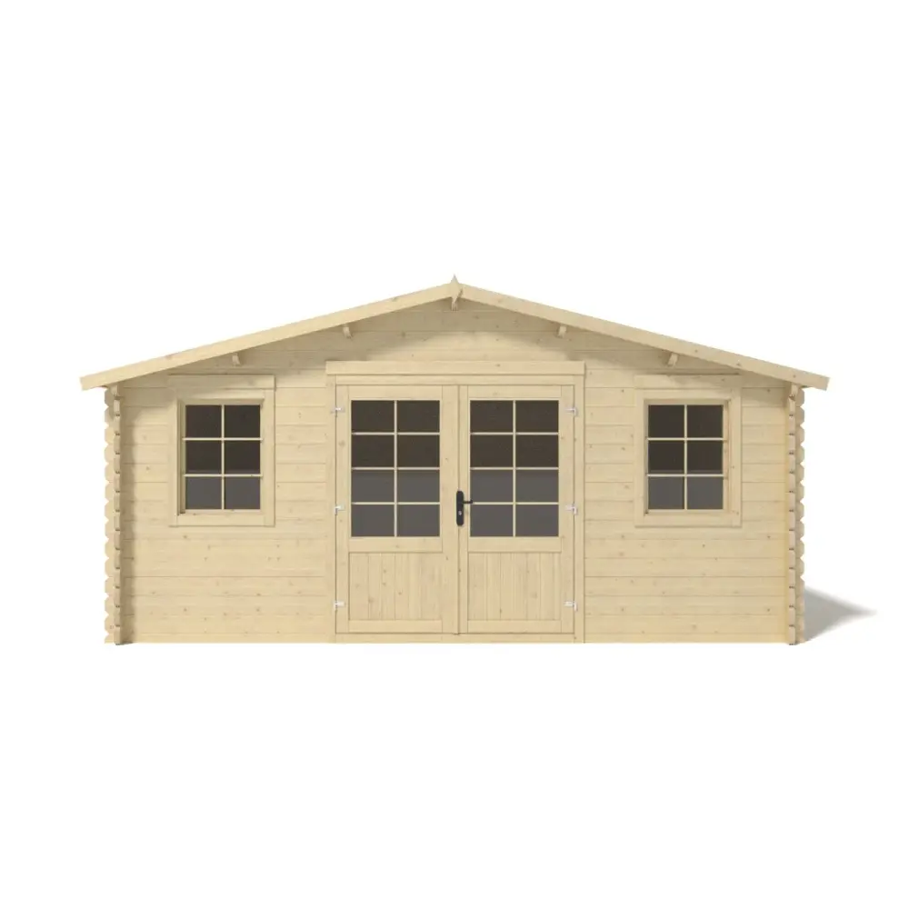 Abri de jardin en bois - 25m2 - 5x5m - Ep. 40mm - Couleur: naturel