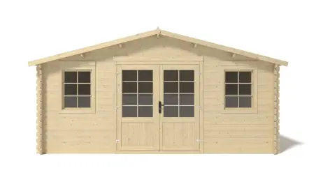 Abri de jardin en bois - 25m2 - 5x5m - Ep. 40mm - Couleur: naturel