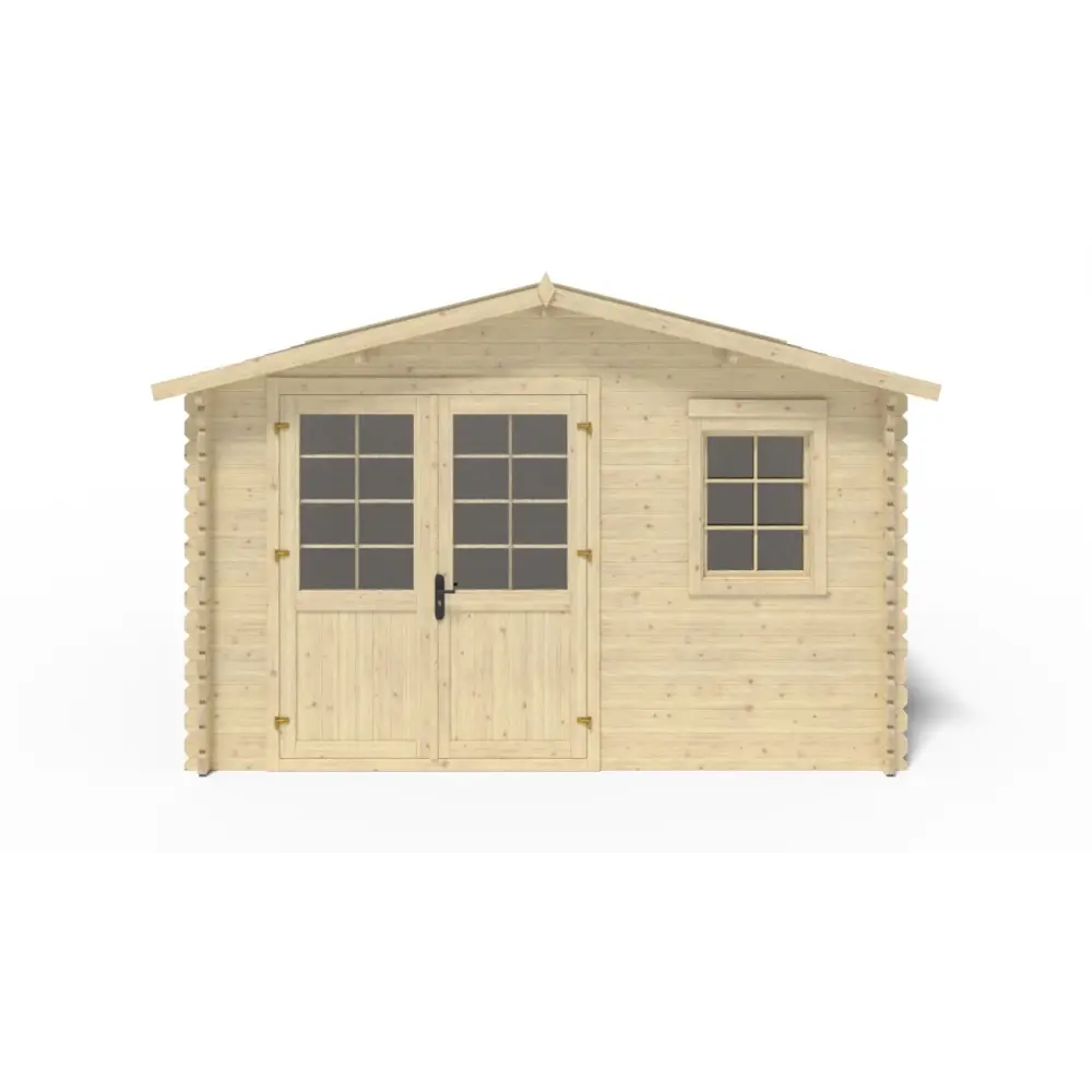 Abri de jardin en bois - 16m2 - 4x4m - Ep. 40mm - Couleur: naturel