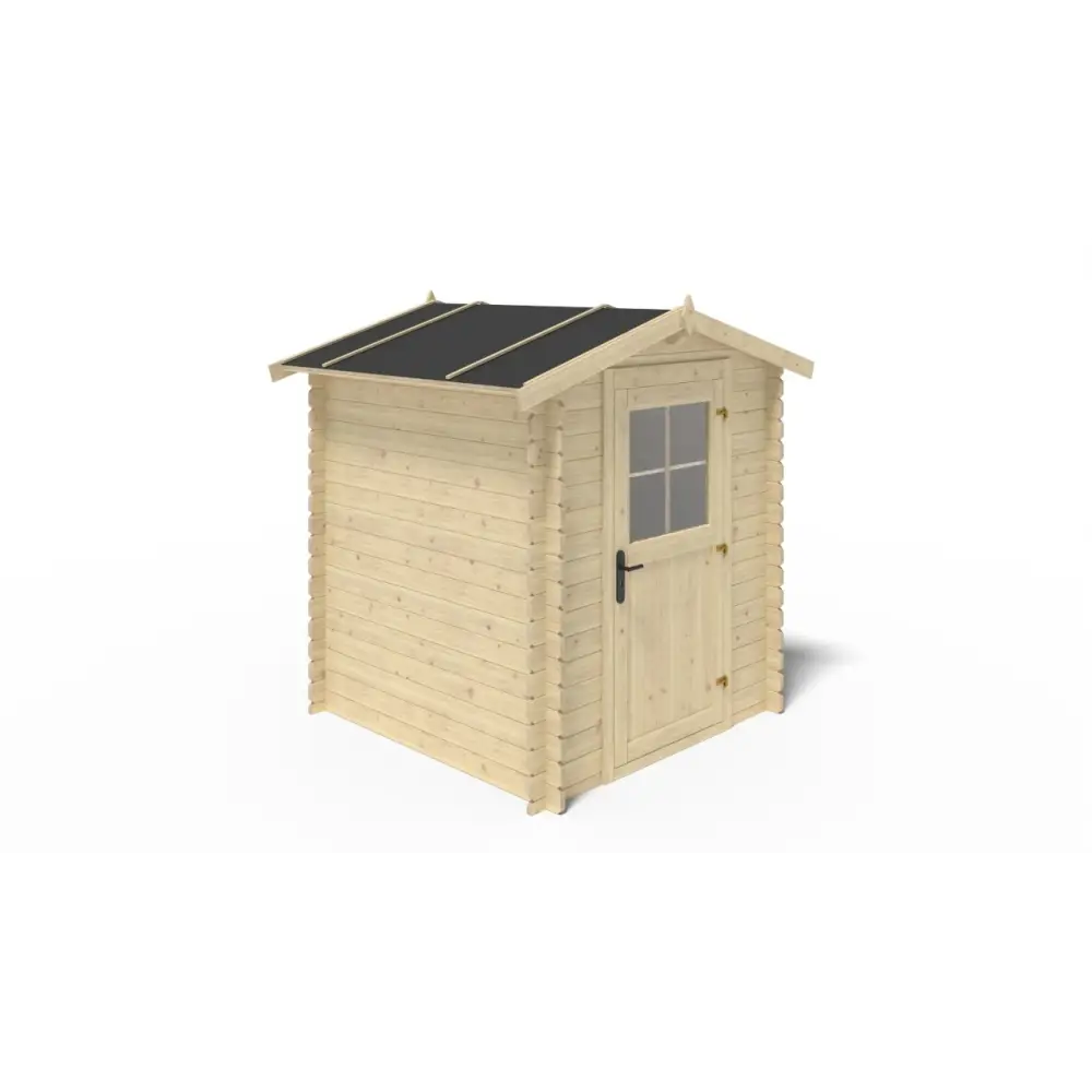 Abri de jardin en bois - 3.61m2 - 1.9x1.9m - Ep. 28mm - Couleur: naturel