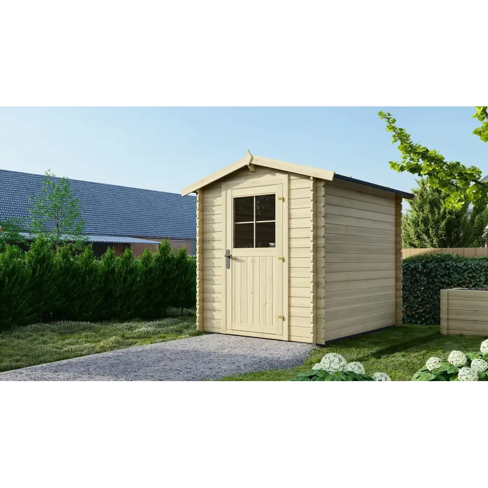 Abri de jardin en bois - 4.75m2 - 1.9x2.5m - Ep. 28mm - Couleur: naturel