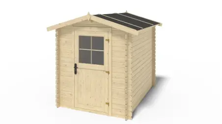 Abri de jardin en bois - 4.75m2 - 1.9x2.5m - Ep. 28mm - Couleur: naturel
