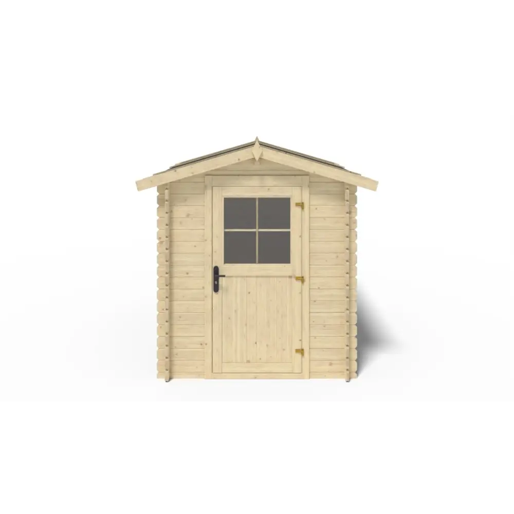 Abri de jardin en bois - 4.75m2 - 1.9x2.5m - Ep. 28mm - Couleur: naturel