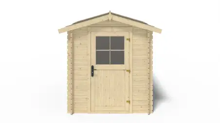 Abri de jardin en bois - 4.75m2 - 1.9x2.5m - Ep. 28mm - Couleur: naturel
