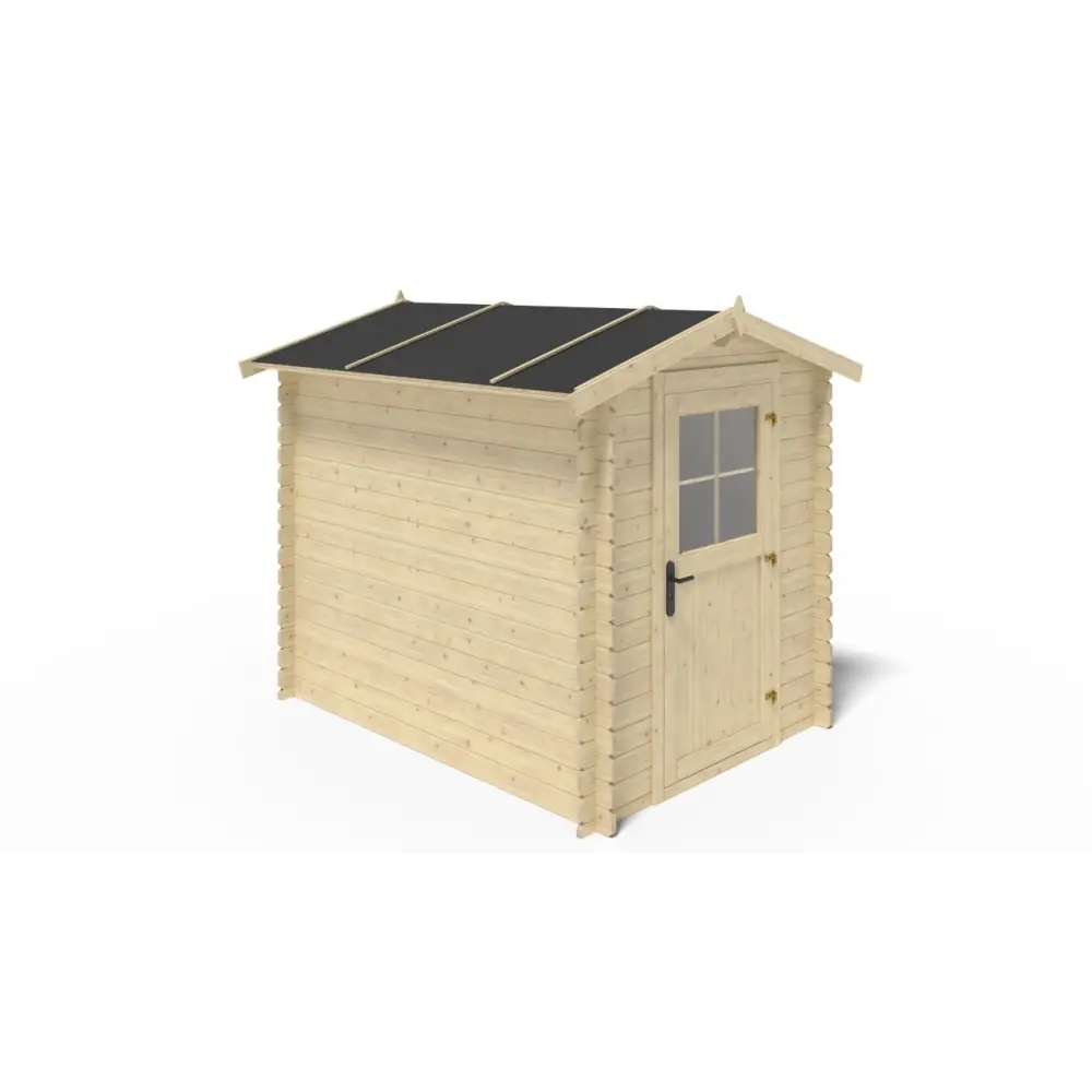 Abri de jardin en bois - 4.75m2 - 1.9x2.5m - Ep. 28mm - Couleur: naturel