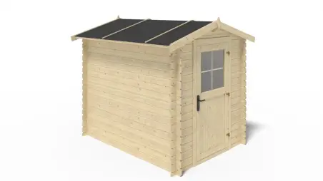 Abri de jardin en bois - 4.75m2 - 1.9x2.5m - Ep. 28mm - Couleur: naturel