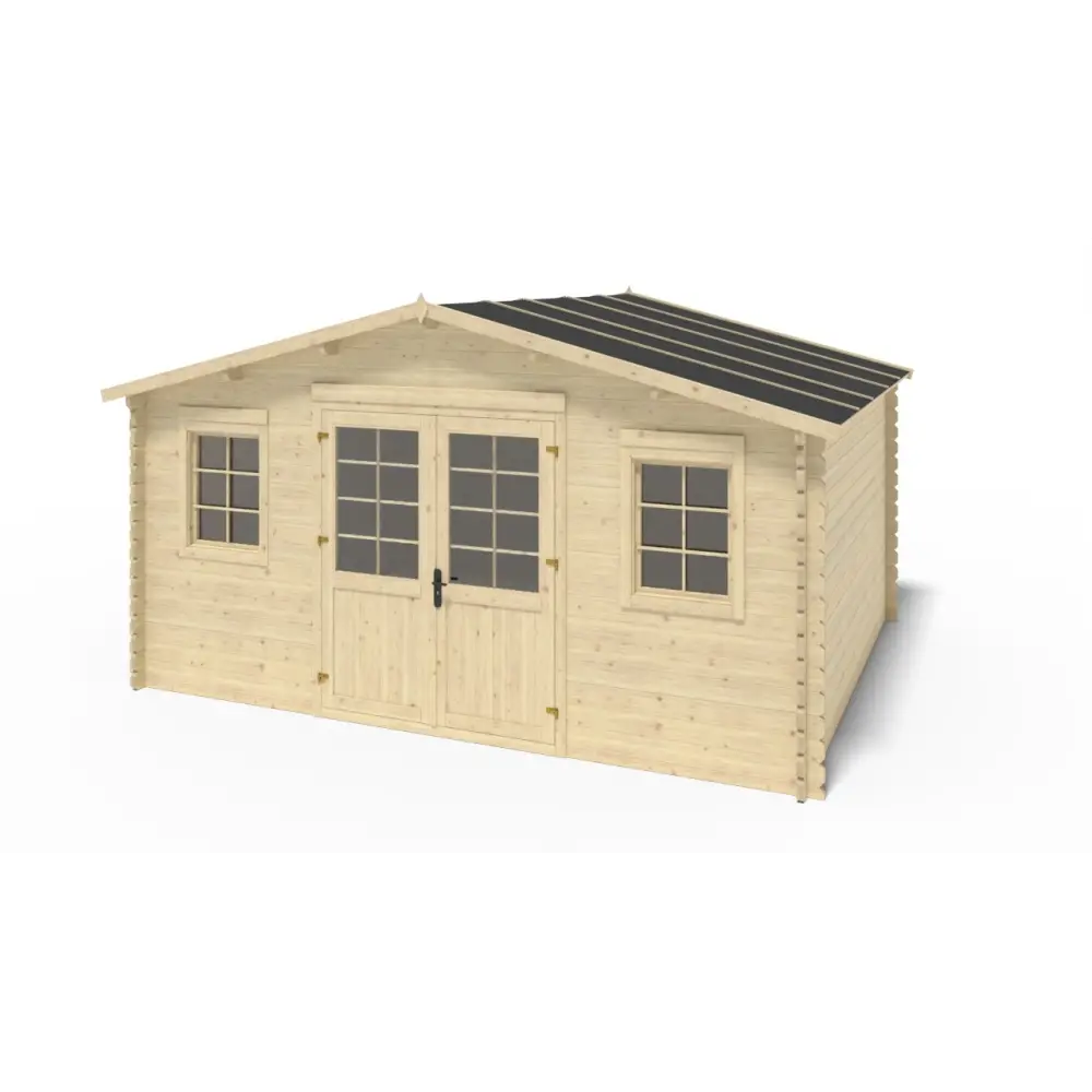 Abri de jardin en bois - 20m2 - 5x4m - Ep. 40mm - Couleur: naturel