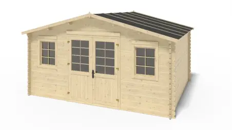 Abri de jardin en bois - 20m2 - 5x4m - Ep. 40mm - Couleur: naturel