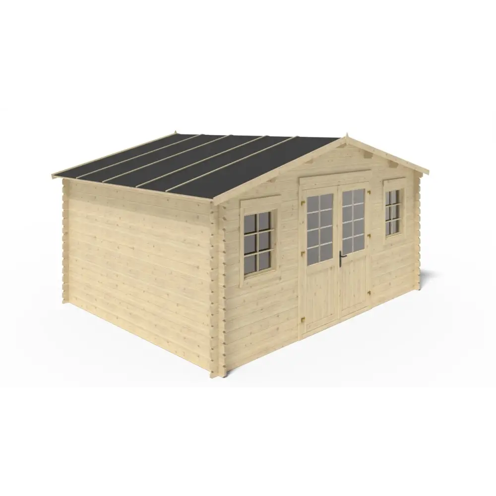 Abri de jardin en bois - 20m2 - 5x4m - Ep. 40mm - Couleur: naturel